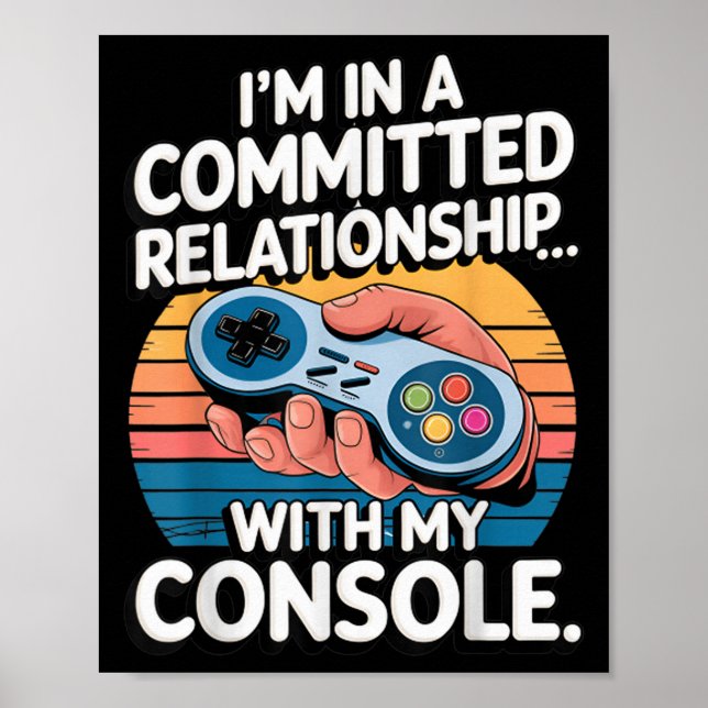 Retro Gaming Relationship Funny Gamer Console Love Poster (Vorne)