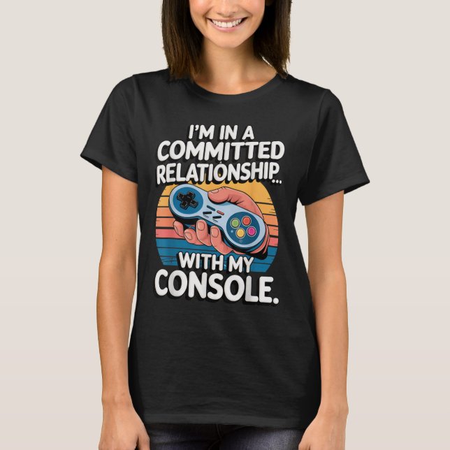 Retro Gaming Relationship Funny Gamer Console Love T-Shirt (Vorderseite)