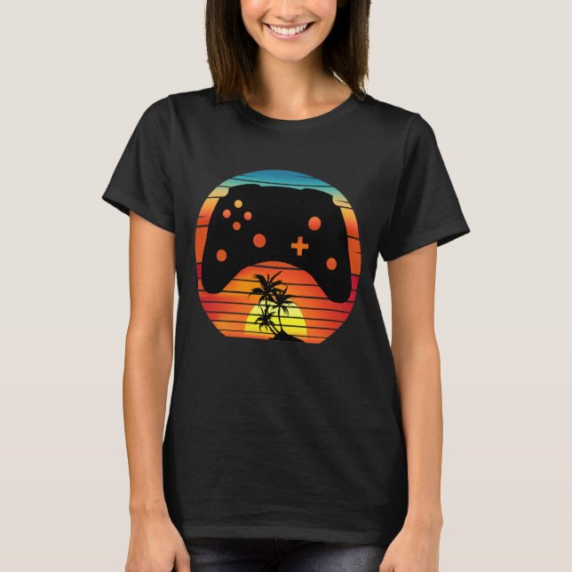 RETRO GAMING SUNSET T-Shirt (Vorderseite)