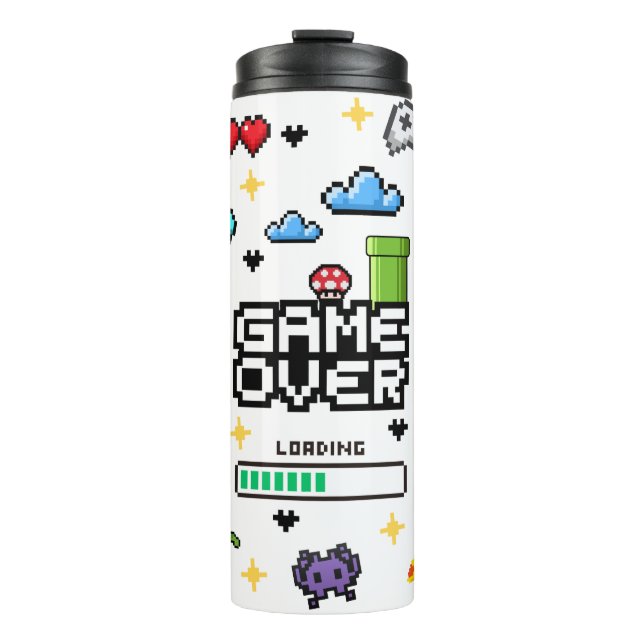 Retro-Gaming-Video-Thermobecher Thermosbecher (Vorderseite)