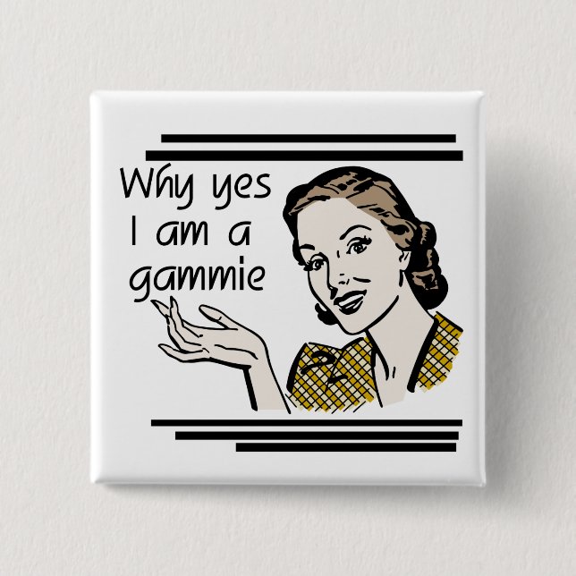 Retro Gammie T - Shirts und Geschenke Button (Vorderseite)