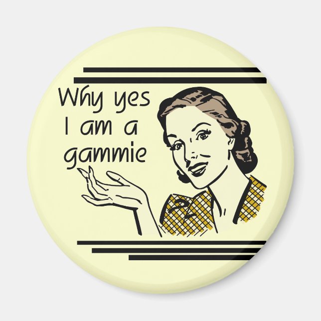 Retro Gammie T - Shirts und Geschenke Magnet (Vorne)