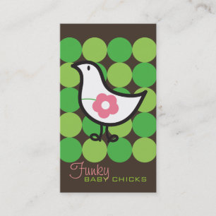 Retro Gänseblümchen-Baby-Küken-Vogel-wunderlich Visitenkarte