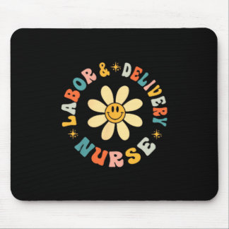 Retro-Gänseblümchen-Blume Geburts- und Entbindungs Mousepad