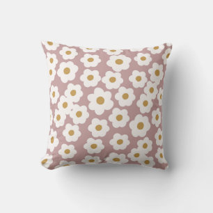 Retro-Gänseblümchen Blumen Rosa Weiß Wurfkissen Kissen