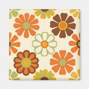 Retro-Gänseblümchen-Blumenmuster Magnet