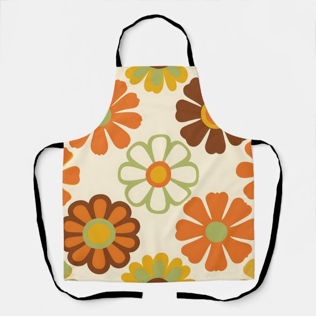 Retro-Gänseblümchen-Blumenmuster Schürze (Vorderseite)