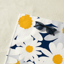 Retro-Gänseblümchen-Blumenmuster-Strandtuch