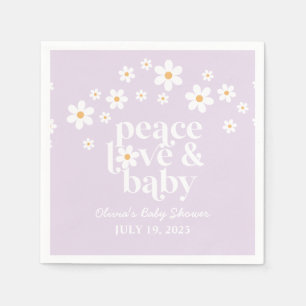 Retro-Gänseblümchen Boho-Friede-Liebe-Baby-Party l Serviette