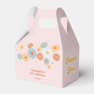 Retro-Gänseblümchen-Boho-groovy-florales Geburtsta Geschenkschachtel