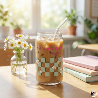 Retro Gänseblümchen Karo Personalisierter Lehrer E