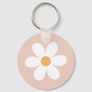 Retro-Gänseblümchen Rosa Boho Schlüsselanhänger