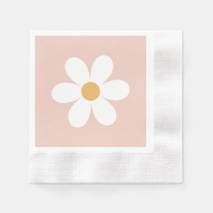 Retro Gänseblümchen rosa Boho Serviette