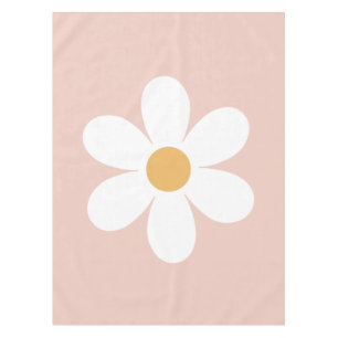 Retro Gänseblümchen rosa Boho Tischdecke