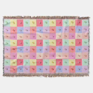 Retro Gänseblümchen Rot Pink Aqua Blau Floral Gebu Decke
