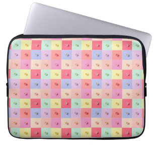Retro-Gänseblümchen Rot Pink Aqua Blau Floral Gebu Laptopschutzhülle