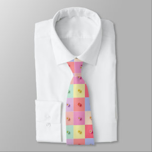 Retro-Gänseblümchen Rot Pink Blaue Blumen Muster G Krawatte