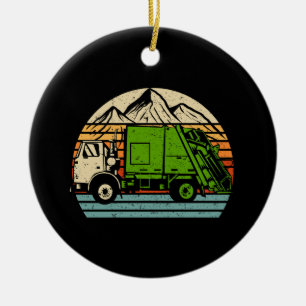 Retro Garbage Truck Dump Truck Collector Rec Keramik Ornament