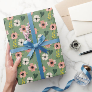 Retro Garden Bloom Geschenkpapier