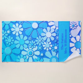 Retro Garden Blume 60er 70er Blumenmuster Bridge Strandtuch