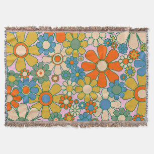 Retro Garden Blume 60er 70er Floral Muster Decke