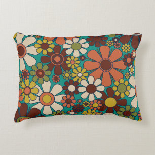 Retro Garden Blume 60er 70er Floral Muster Dekokissen