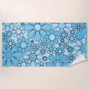 Retro Garden Blume 60er 70er Floral Muster Strandtuch