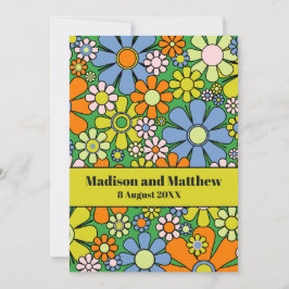 Retro Garden Blume 60er 70er Floral Save The Date