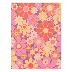 Retro Garden Blume 60er 70er Pattern Pink Tischdecke