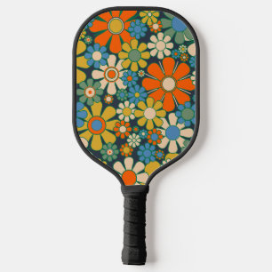 Retro Garden Blume Gefallen floraler 60er 70er Pickleball Schläger
