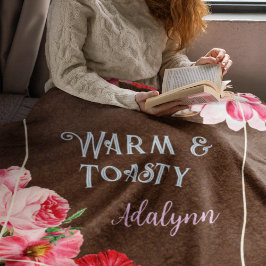 Retro Garden Custom Gruß Name Kaffee Brown Fleecedecke