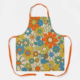 Retro Garden floral fröhlicher 60er 70er Pattern Schürze