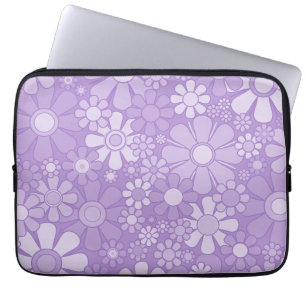 Retro Garden Fröhlicher Blumenmuster Lavendel Laptopschutzhülle