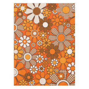 Retro Garden Gingham Blume 60er 70er Groovy Floral Tischdecke