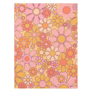Retro Garden Gingham Blume 60er 70er Pattern Tischdecke