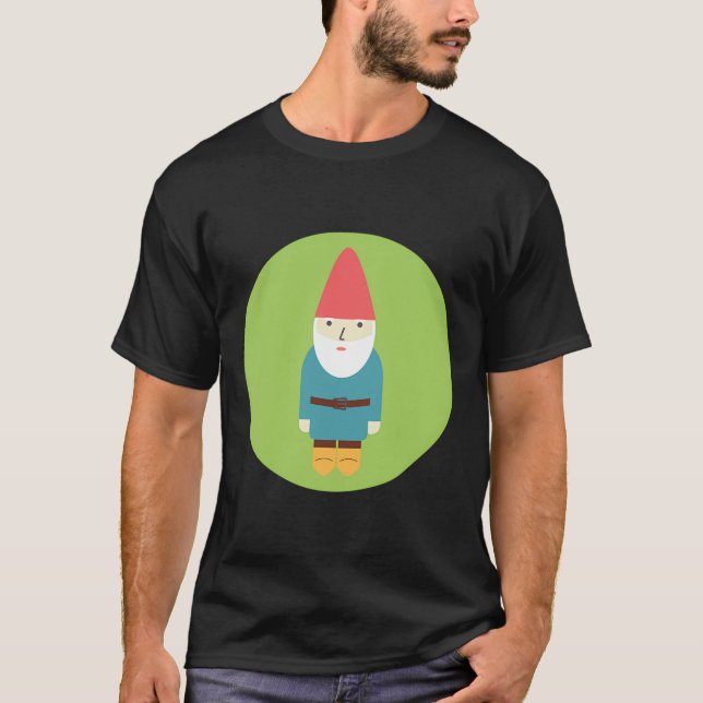Retro Garden Gnome Print T-Shirt (Vorderseite)