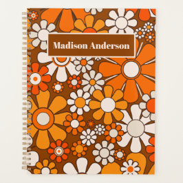 Retro Garden Groovy 70er Blume Brown & Orange Planer