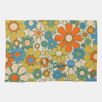 Retro Garden Groovy Floral 60er 70er Pattern