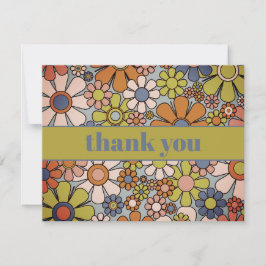 Retro Garden Vintag 60er 70er Ästhetische Blume Dankeskarte