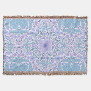 Retro Gartenfloralen in Blau und Violett Decke