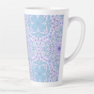 Retro Gartenfloralen in Blau und Violett Milchtasse