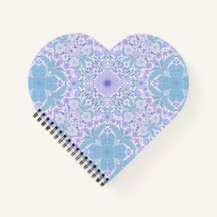 Retro Gartenfloralen in Blau und Violett Notizbuch