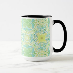 Retro-Gartenflorchen in grün und gelb Tasse