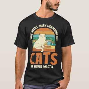 Retro-Gärtner Katzen Garten Blumen Vintage-Garten T-Shirt