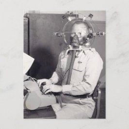 Retro-Gasmaske Postkarte