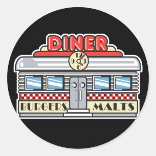 Retro-Gastronomiedesign Runder Aufkleber