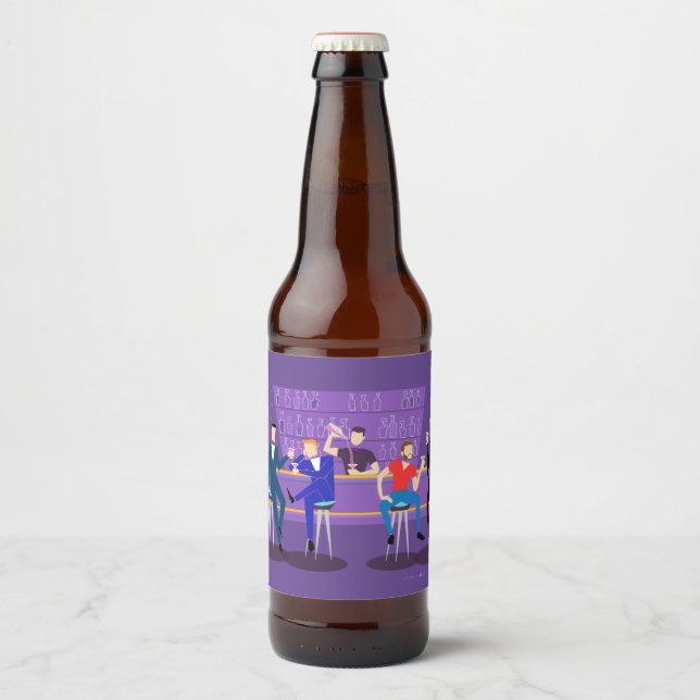 Retro Gay Bar Bierflasche Bierflaschenetikett (Vorderseite)