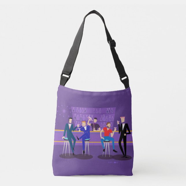 Retro Gay Bar Tote Bag Tragetaschen Mit Langen Trägern (Vorderseite)