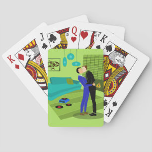 Retro Gay Couple in Liebe Classic Playing Cards Spielkarten
