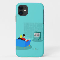 Retro Gay Couple regarder TV iPhone / coque ipad